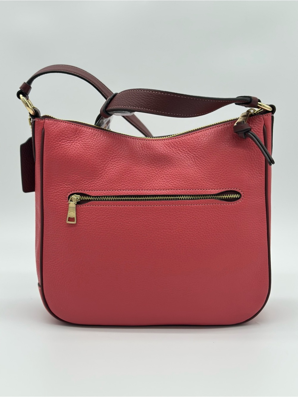 Coach Pebbled Leather Crossbody in Coral Red with Gold Hardware - Picture 4 of 11